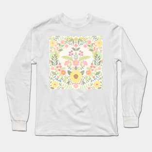 Reimagine Damask watercolor floral pattern Long Sleeve T-Shirt